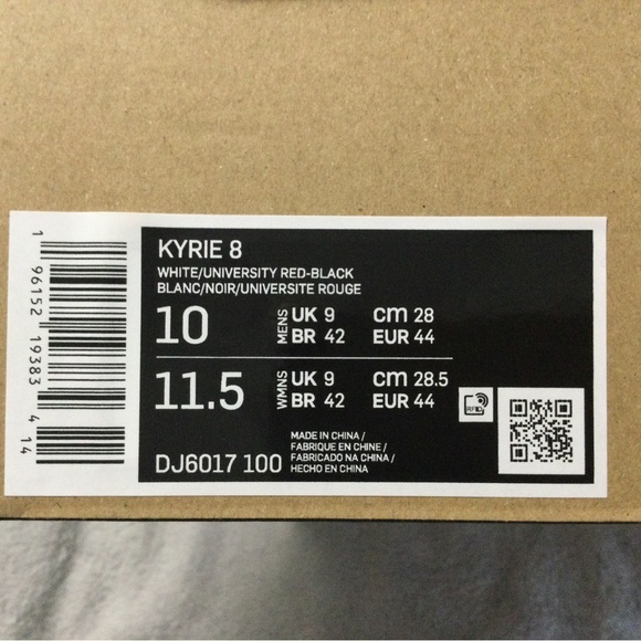 Men's Nike Air Zoom Kyrie 8 Basketball Shoes University Red & Black Size 10 - Picture 5 of 8